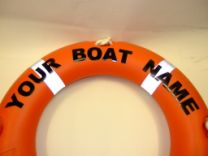 Name on lifebouy or rigid horseshoe buoy pric pe r letter 